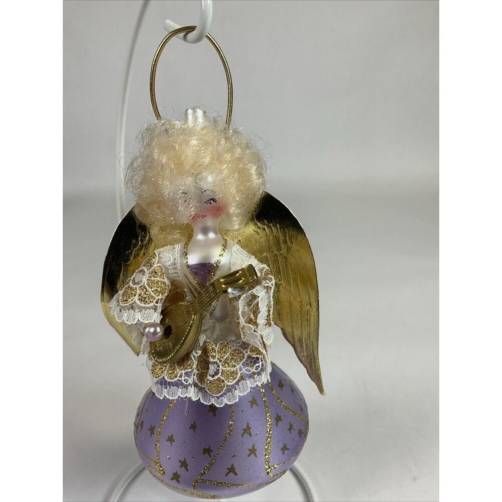 Christopher Radko Angel with Guitar Glass Christmas Ornament